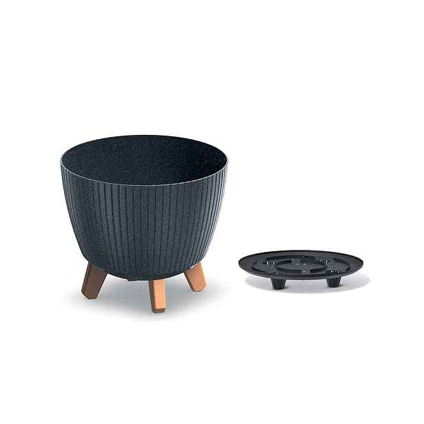 Prosperplast Květináč LAMIAL ECO WOOD antracitový, varianta 23,2 cm