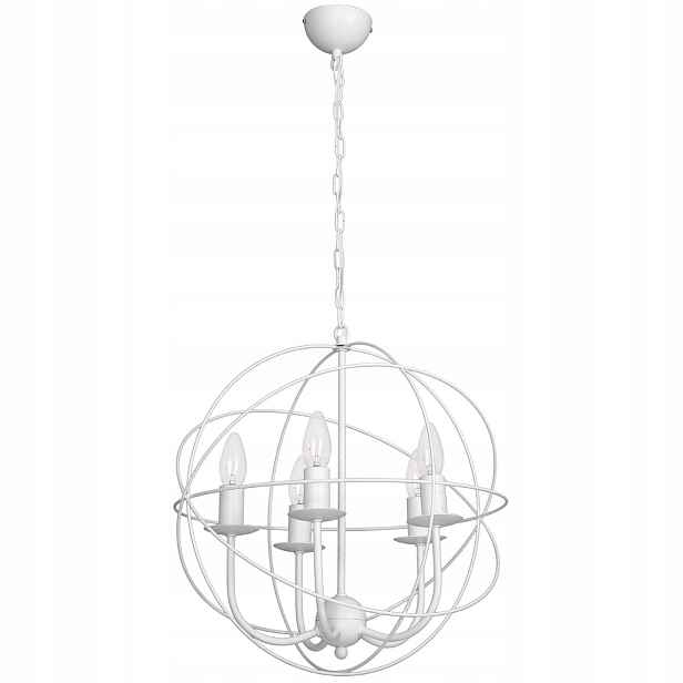 Závěsná loftová svícnová lampa bílá na drátěném řetězu 5pk 40 cm Luminex