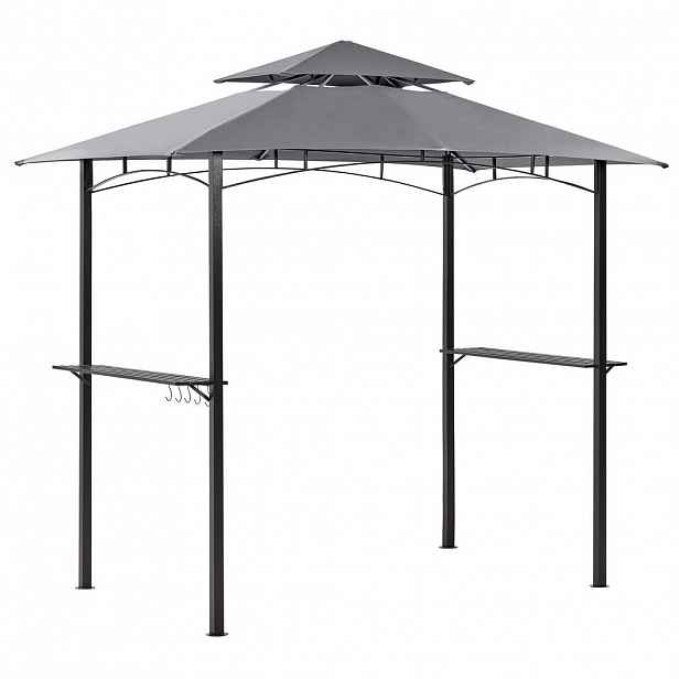 Beliani ZAHRADNÍ PAVILON Ocel šedý 240/148 cm Naro