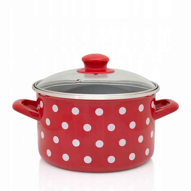 Hrnec hrnec Metalac Dots on red 4 l
