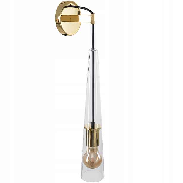Nástěnné svítidlo Zlatá skleněná lampa Glamour do obývacího pokoje Ložnice E27