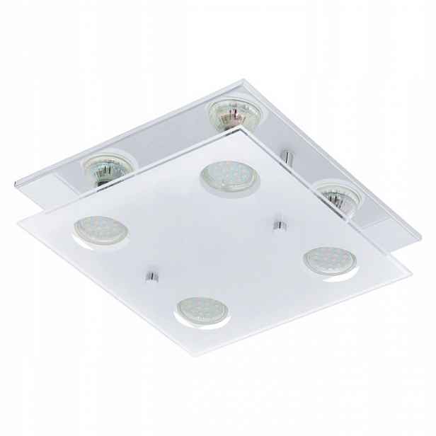 Stropní Svítidlo Na Stěnu Stropní Svítidlo GU10 Ø27 cm Sklo Ocel Eglo Arborio Chrom