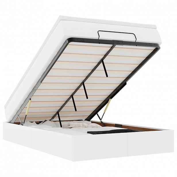 vidaXL Osmanský rám postele s matrací bílý 120x200cm umělá kůže