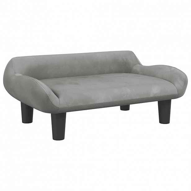 vidaXL Pelíšek pro psy světle šedý 70 x 40 x 24 cm samet