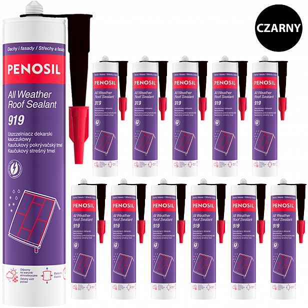 12x Specializovaný Dekarski tmel Penosil 919 Černý na mokré střechy
