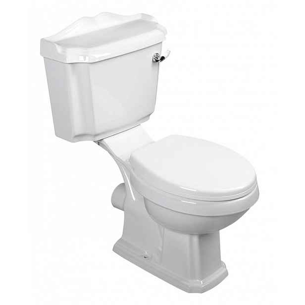 Aqualine Antik - WC kombi, zadní odpad, bílá AK107-01