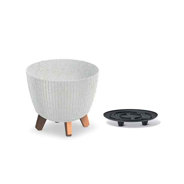 Prosperplast Květináč LAMIAL ECO WOOD bílý, varianta 23,2 cm