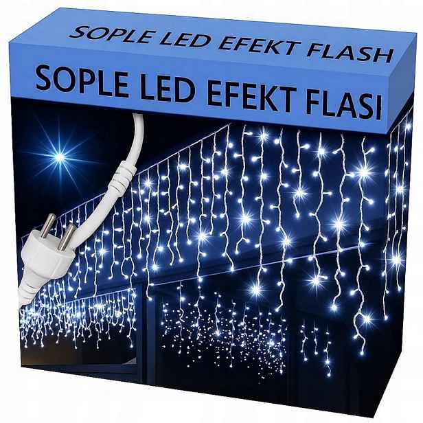 Rampouchy 500 Led Záclona Venkovní Osvětlení IP44 Flash Bílá Studená 26,5M