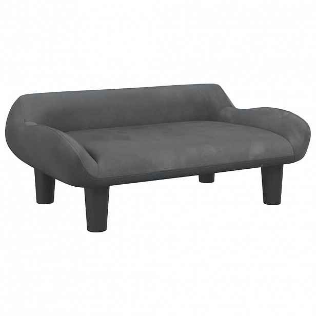 vidaXL Pelíšek pro psy tmavě šedý 70 x 40 x 24 cm samet