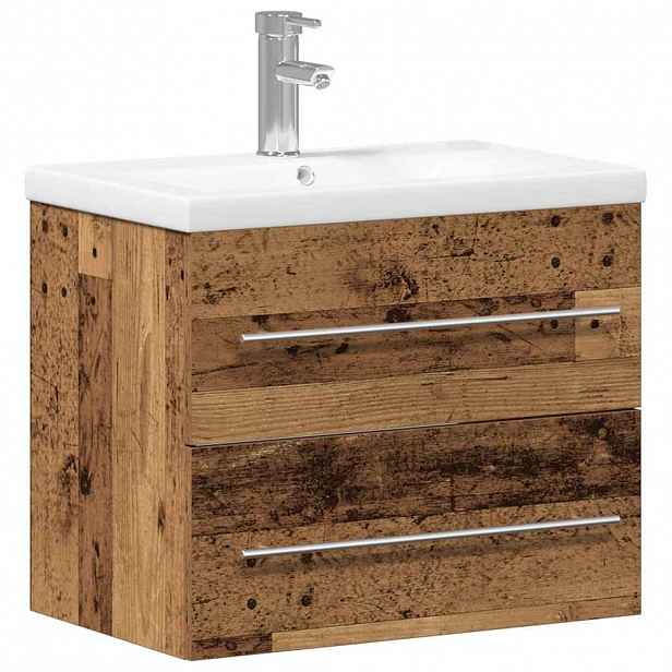 vidaXL Skříňka pod umyvadlo 2 ks Staré dřevo 60 x 38,5 x 48 cm