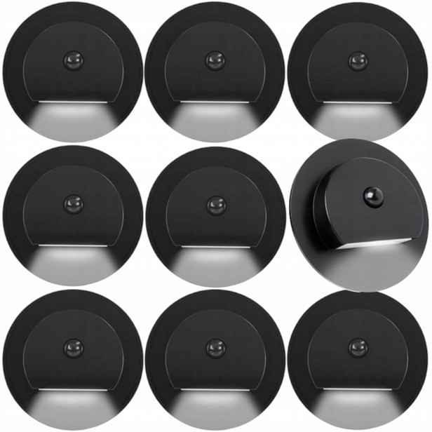 9 X Černá Led Schodišťová Lampa, Schodišťové Osvětlení, Senzor Pohybu Soumraku
