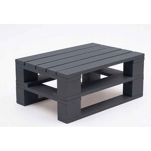Dřevěný konferenční stolek šedý – 60 x 60 cm Malý, moderní