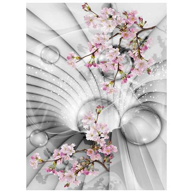 Fototapeta Flizelina Tunel Kvetoucí třešně Růžová perspektiva 184x254 lepidlo