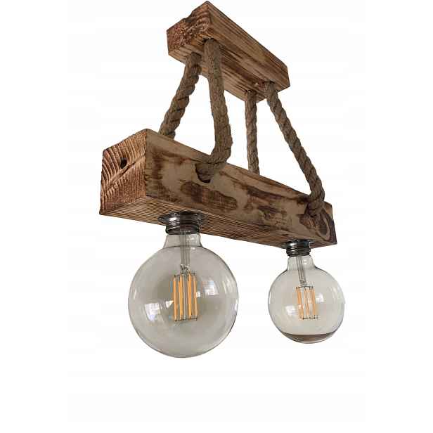 Ručně vyráběná dřevěná závěsná lampa OldBeam2 mini