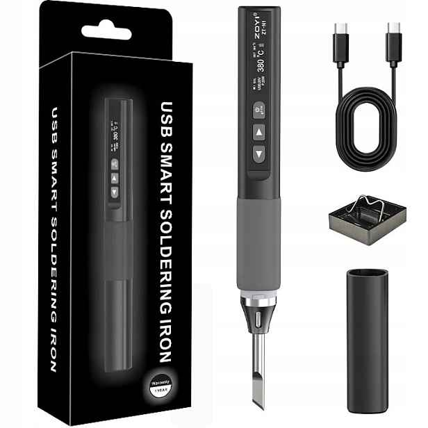 Sada přesné digitální pájecí stanice přenosná 96W Pid Pd Qc T12 Zoyi ZT-N1