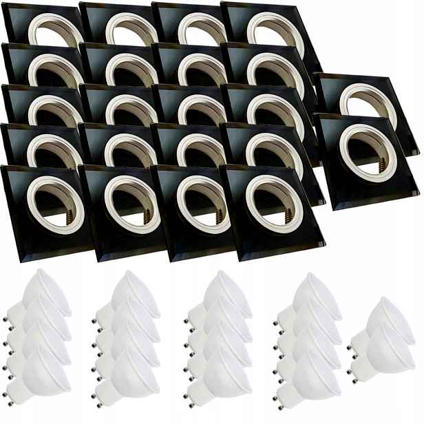 22 x Skleněná Stropní Lampa Zapuštěná Do Stropu Křišťál Led Žárovky 1.5 W