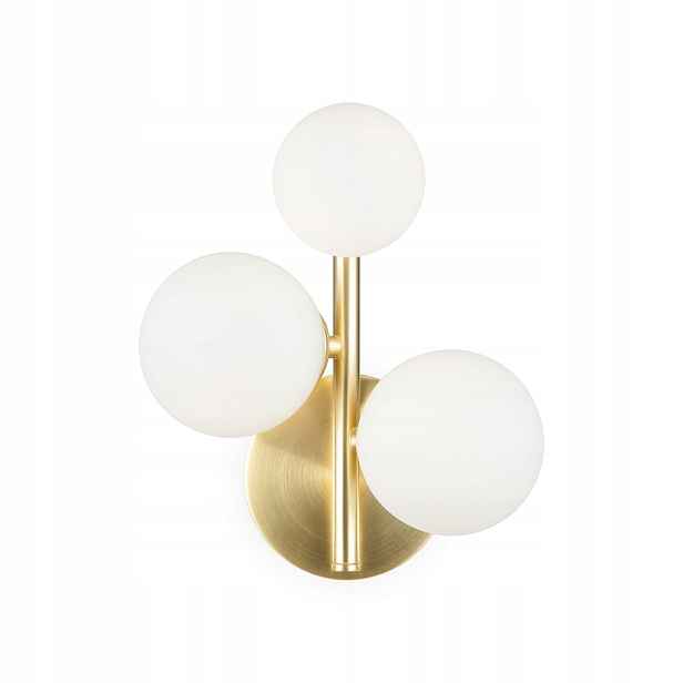 Nástěnná lampa zlatá, bílé skleněné koule, moderní glamour Maytoni