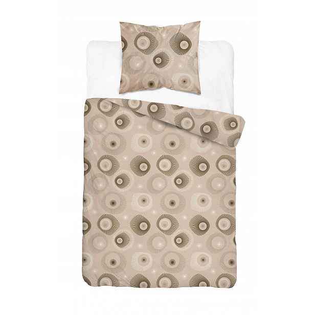 Povlečení Home Satin 140x200 béžová, fantazijní geometrie