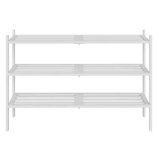 SONGMICS Bambusový botník Gresty 70 cm bílý