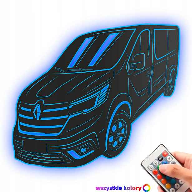 Dřevěný 3D obraz Renault Trafic Nástěnný Dárek Noční Lampa Led XL