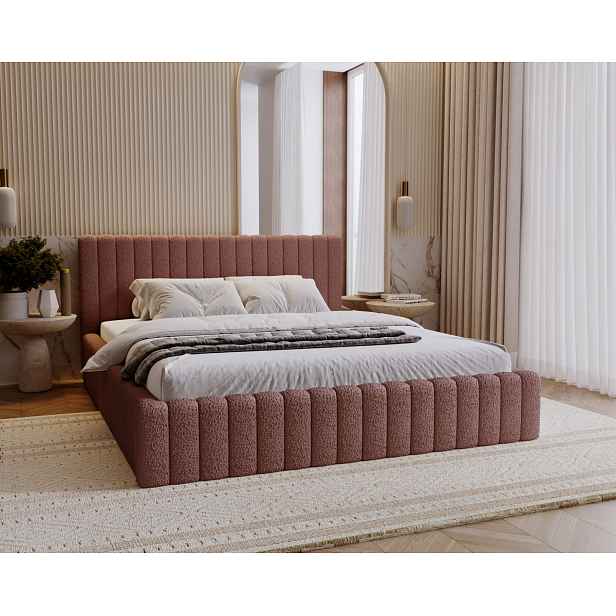 Elegantní manželská postel 160x200 TEREZIE - růžová