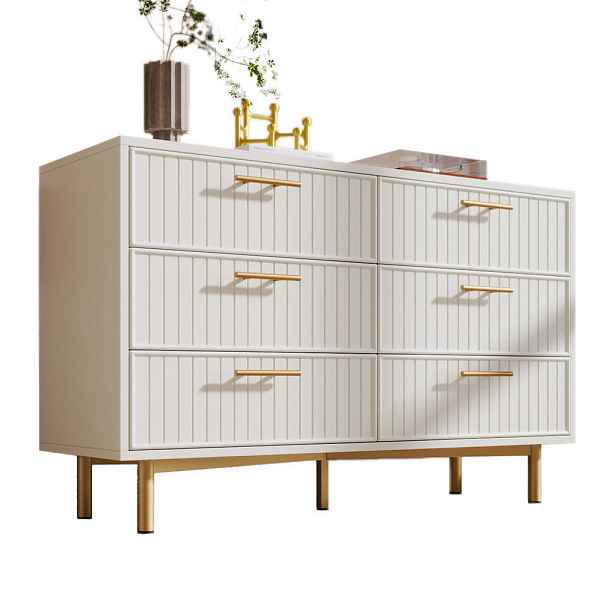EVRYAE KOMODA Komoda se zásuvkami, moderní design, 6 zásuvek, úložný prostor, nastavitelná nožka