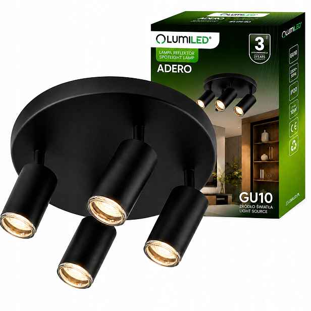 Stropní Svítidlo Pohyblivá Tuba Reflektor Led Halogenové svítidlo 4x GU10 Stropní Svítidlo