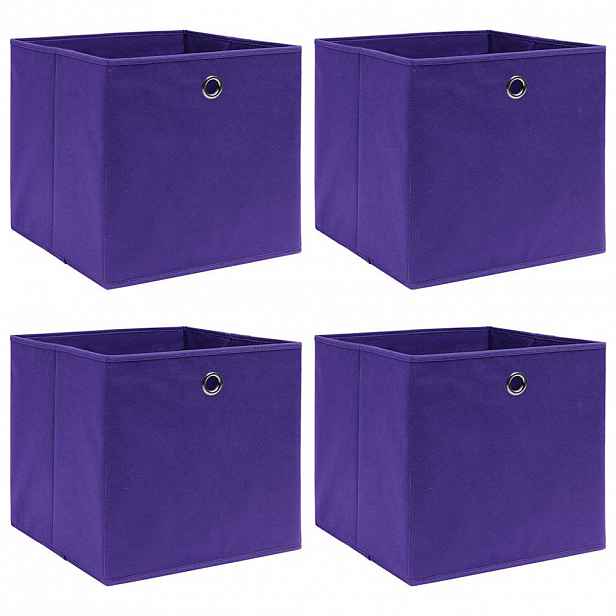 vidaXL Úložné boxy 4 ks fialové 32 x 32 x 32 cm textil