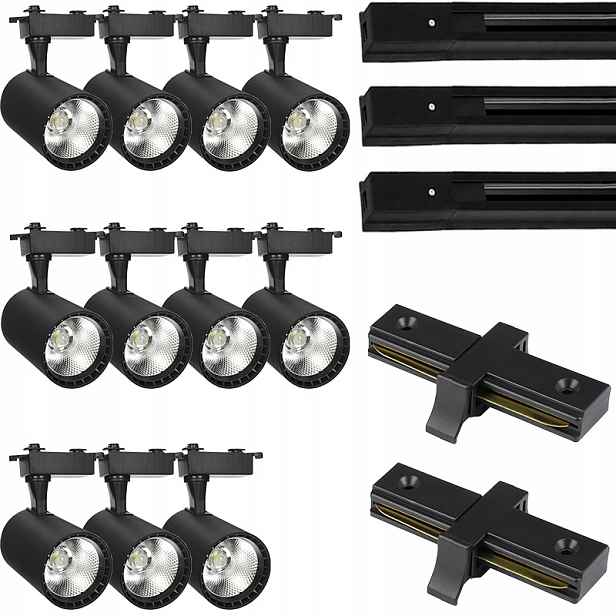 11X Led Kolejnicový Reflektor S Nastavitelným Stropním Svítidlem Kabel