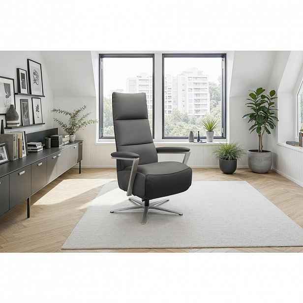 Sit & More RELAXAČNÍ KŘESLO, kůže, antracitová