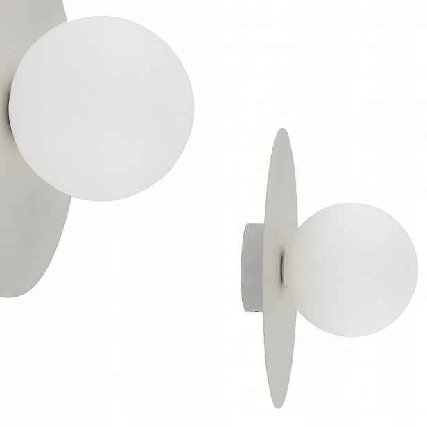 Béžová nástěnná lampa s bílou skleněnou kuličkou 1*G9 10231 do ložnice Tk Lighting