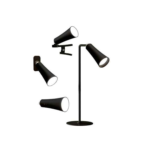 Černá LED stolní lampa (výška 47,5 cm) 4in1 – Brandani