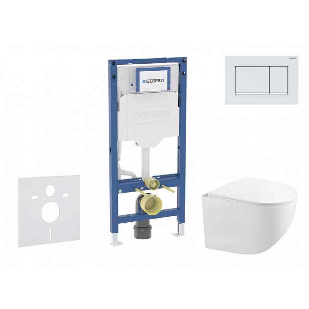 Geberit Duofix - Set předstěnové instalace, kompaktního klozetu Gaia a sedátka softclose, tlačítko Sigma20, bílá/bílá mat SANI11CA3149B