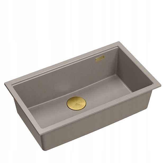 Quadron Dřez Logan 110 Dřez dřez Granit Taupe Zlato 76x45 cm