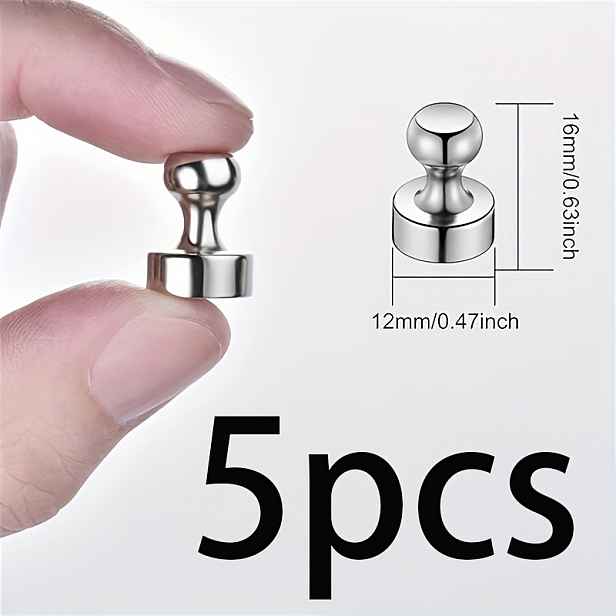 TEMU Magnety na lednici, připínací magnety, magnetické mapové magnety, malé kancelářské magnety pro domov a kancelář, značkovací nástroj, stříbrná