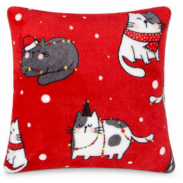 Vánoční povlak na polštář FESTIVE PETS červená 40x40 cm