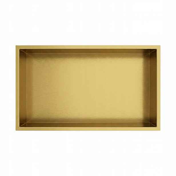Koupelnová Polička Q-box 1 Podomítková Zlatá 60x30x10cm Aquauno