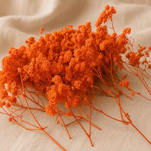 TEMU Přibližně 209 oranžových umělých květů gypsophily, vhodné pro svatební stolní aranžmá, DIY řemesla, malé kytice, věnce a dekorace do vázy,
