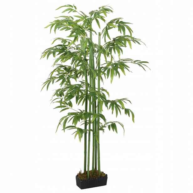 Umělý květ bambus v květináči, 240 listů, 80 cm, zelený