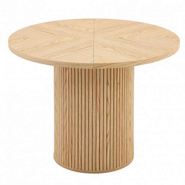 Modfu JÍDELNÍ stůl z MDF 100x100x76 cm přírodní dekor dřeva s úložným prostorem ve středové podnoži a snadnou montáží