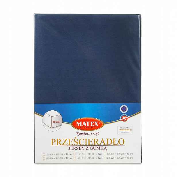 Prostěradlo jersey Premium s gumou 180x200x30 granátová Matex