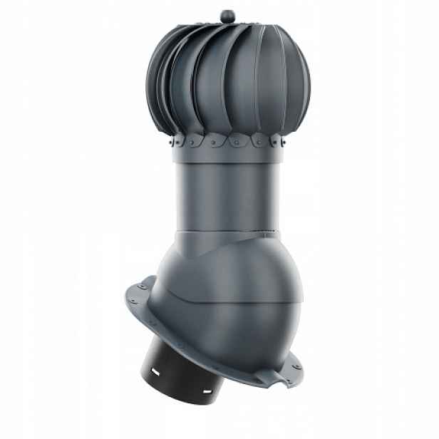 Rotační krb Rotoline pro plechovou střešní krytinu M fi 150 mm, kulatý, antracitový