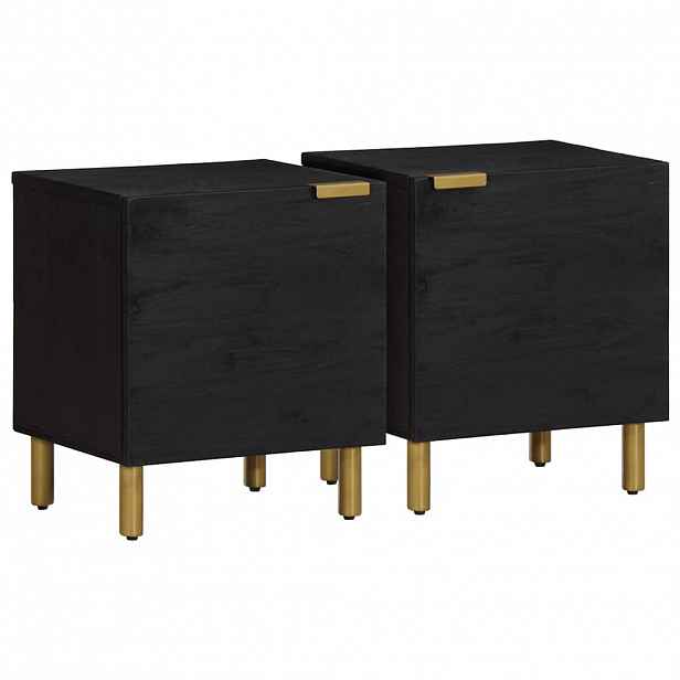vidaXL Noční stolky 2 ks černé 40x33x46 cm masivní mangovníkové dřevo