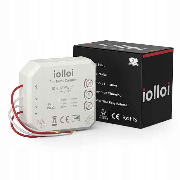Podomítkový stmívač, spínač pohonu Led, max. 250 W, Led, 300 W