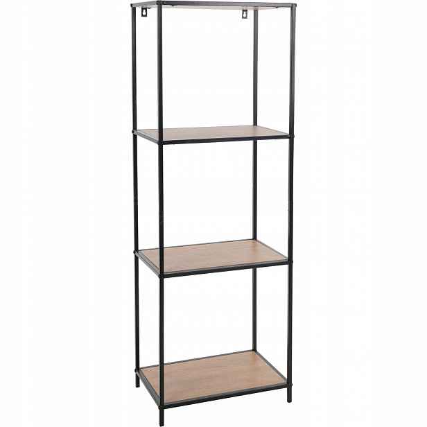 Kovový Regál Černý S Policemi Mdf Univerzální 45 x 30 x 130 cm