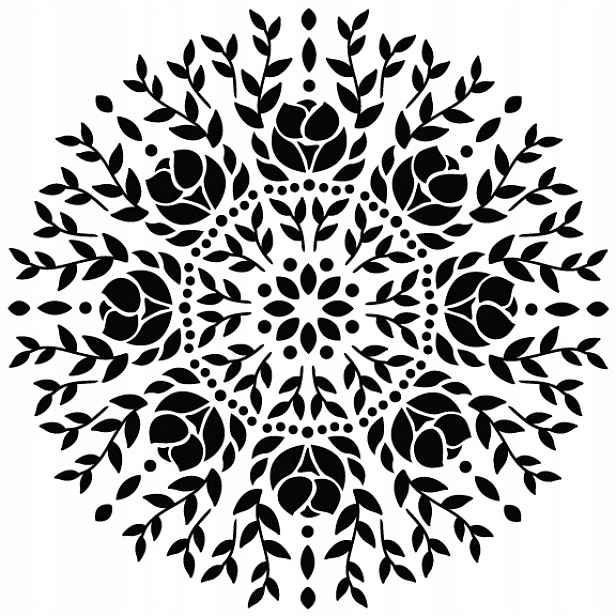 Omítací Malířská Šablona LuxBud Mandala 12 92x92 cm Vícebarevný dekor