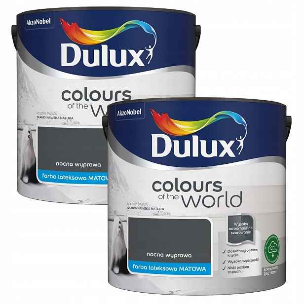 Set Dulux Barvy Světa 2x2,5L Barva Latexová Emulze Noční Výprava 5L