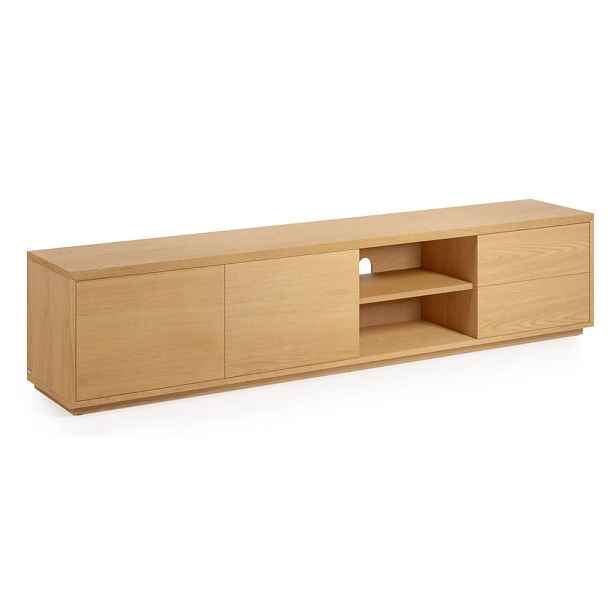 TV stolek v dekoru dubu v přírodní barvě 200x44 cm Abilen - Kave Home