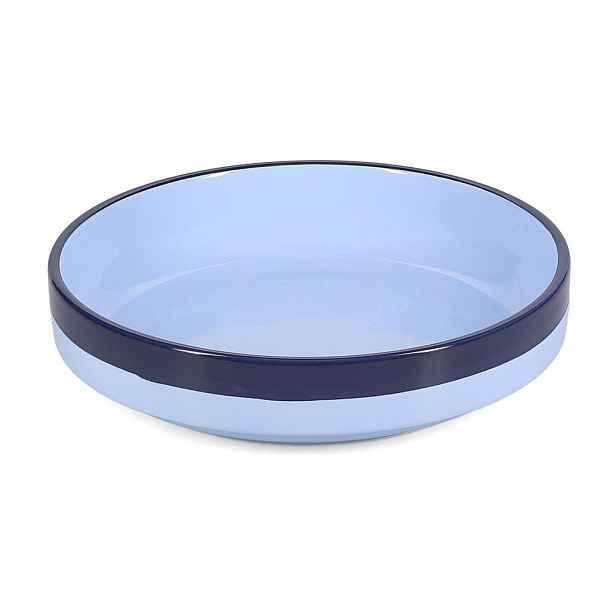 Modrý hluboký  talíř z kameniny ø 21 cm Duo – ONA