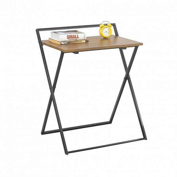 SoBuy SKLÁDACÍ POČÍTAČOVÝ STŮL Hnědá 63x45x77cm Industriální